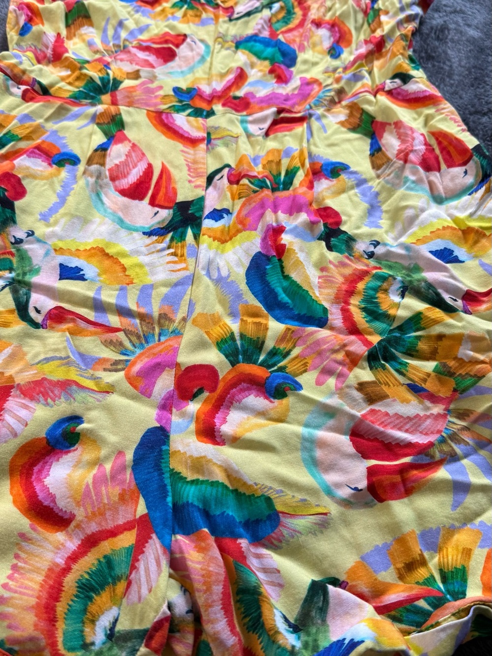 Farm rio - Anthropolgie - Yellow Tropical Print Romper - Picture 13 of 16